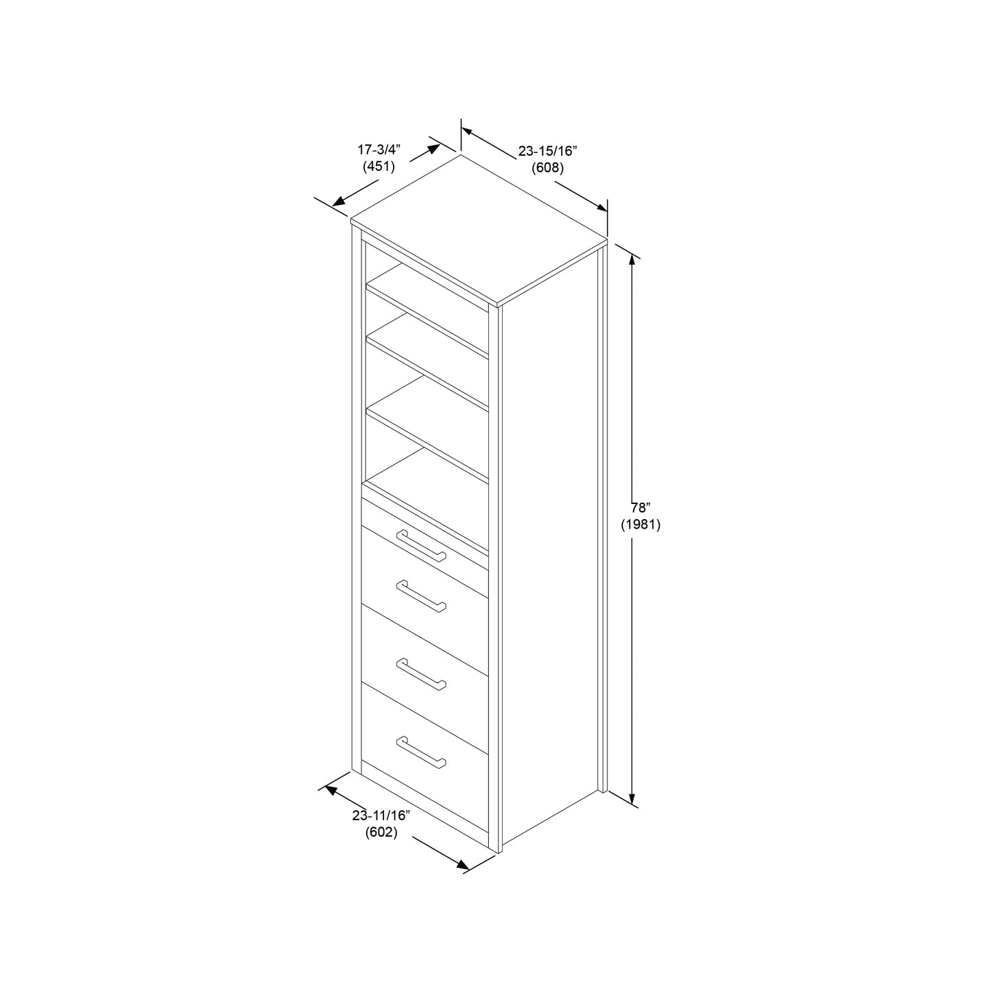 Alegra Full Murphy Bed with Desk and Single Side Tower