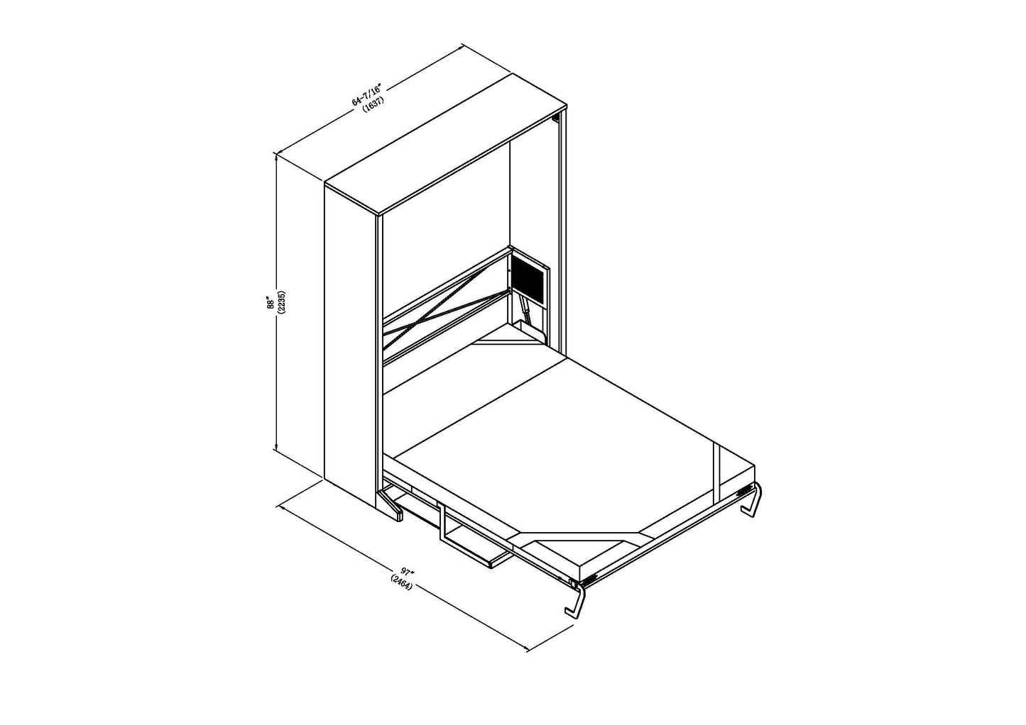 Azores Queen Murphy Bed with Desk
