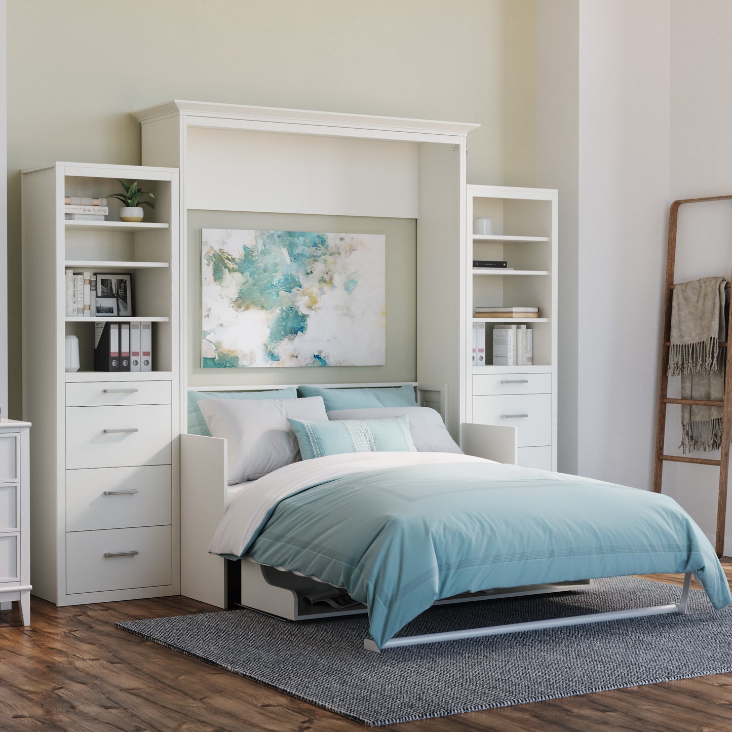 Alegra Queen Murphy Bed with Desk and Double Side Towers