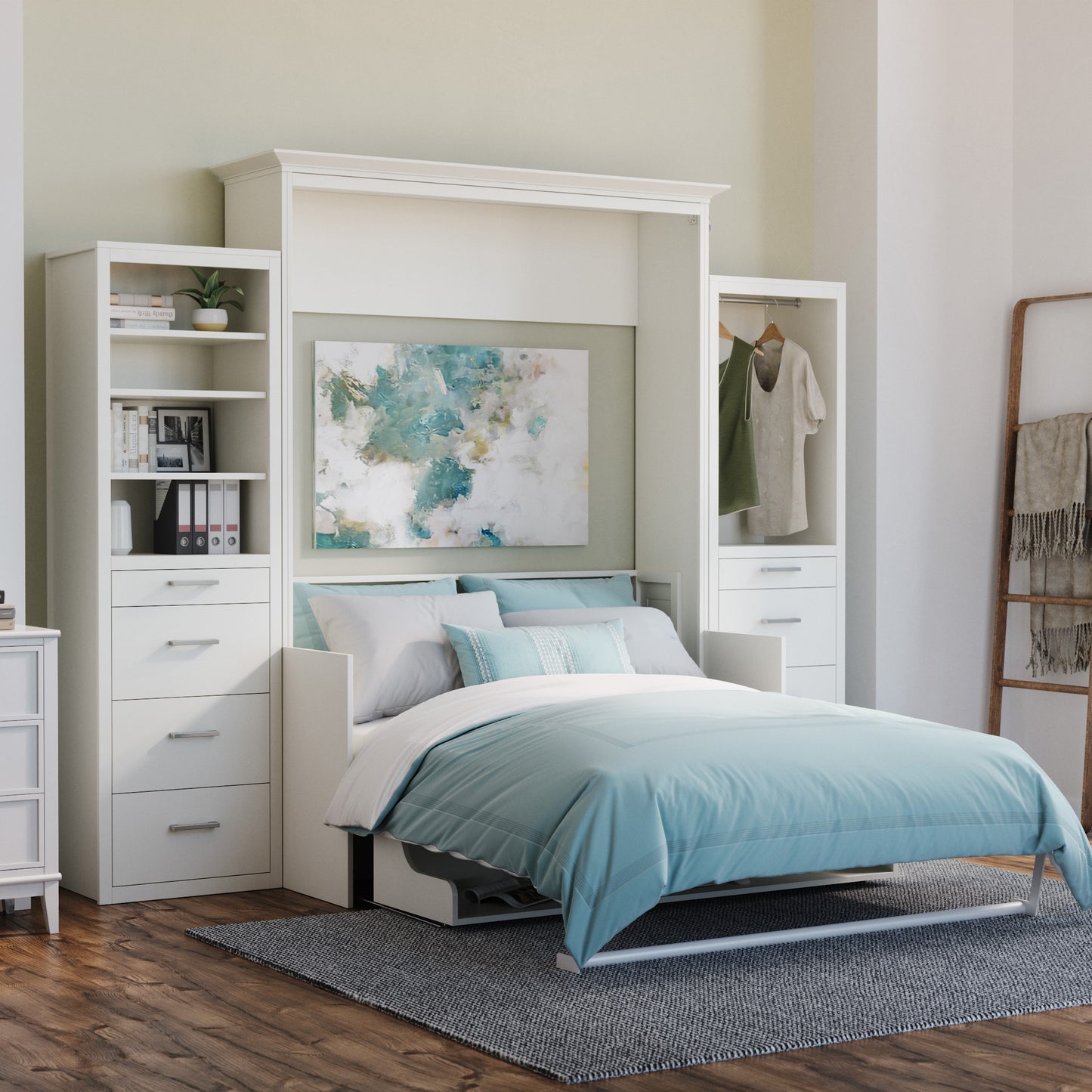 Alegra Queen Murphy Bed with Desk and Double Side Towers