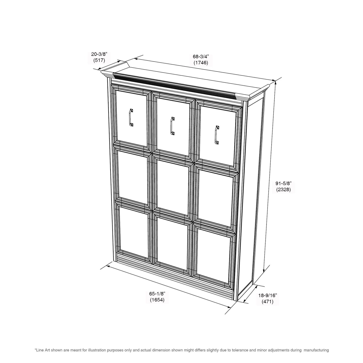 Adonis Queen Murphy Bed White