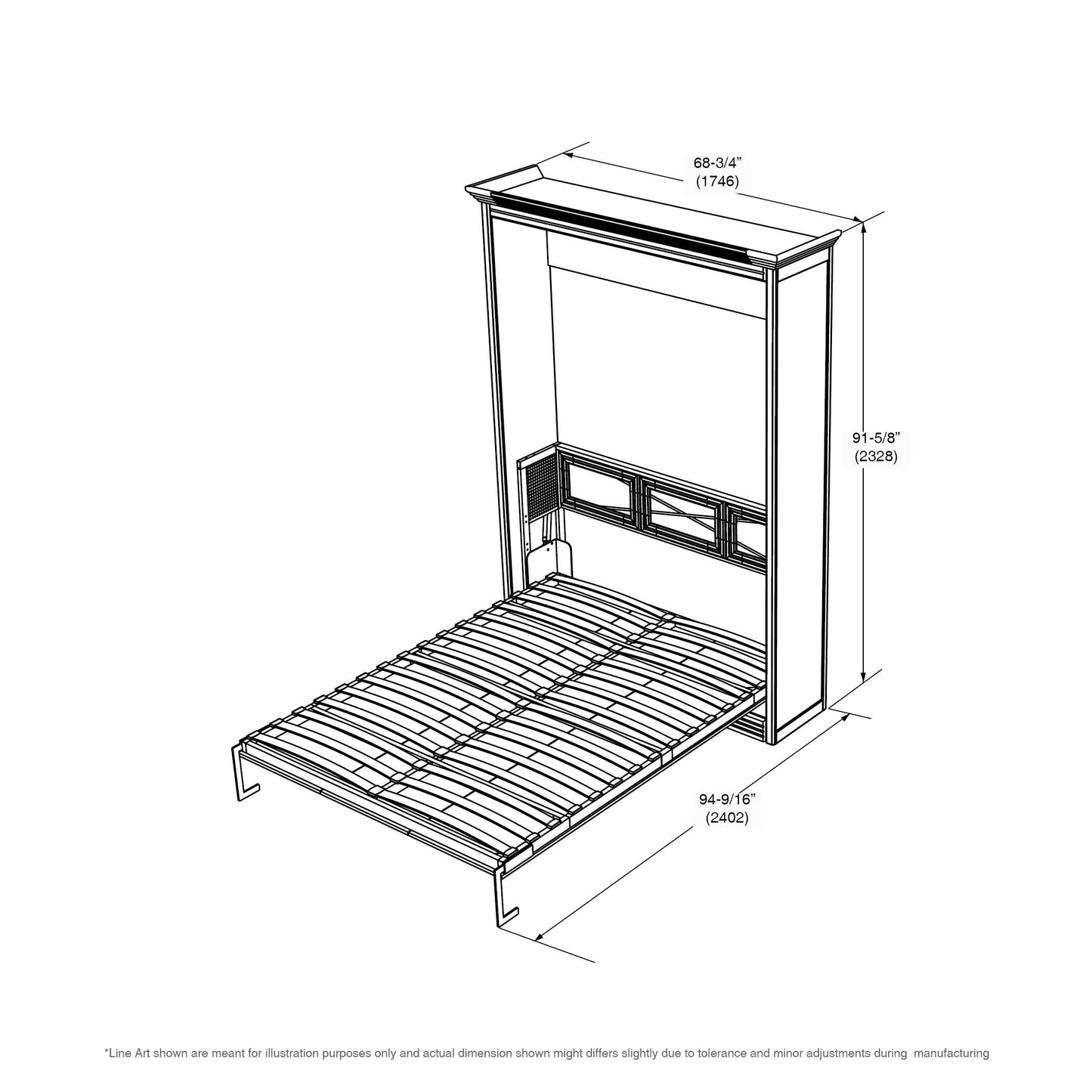 Adonis Queen Murphy Bed White
