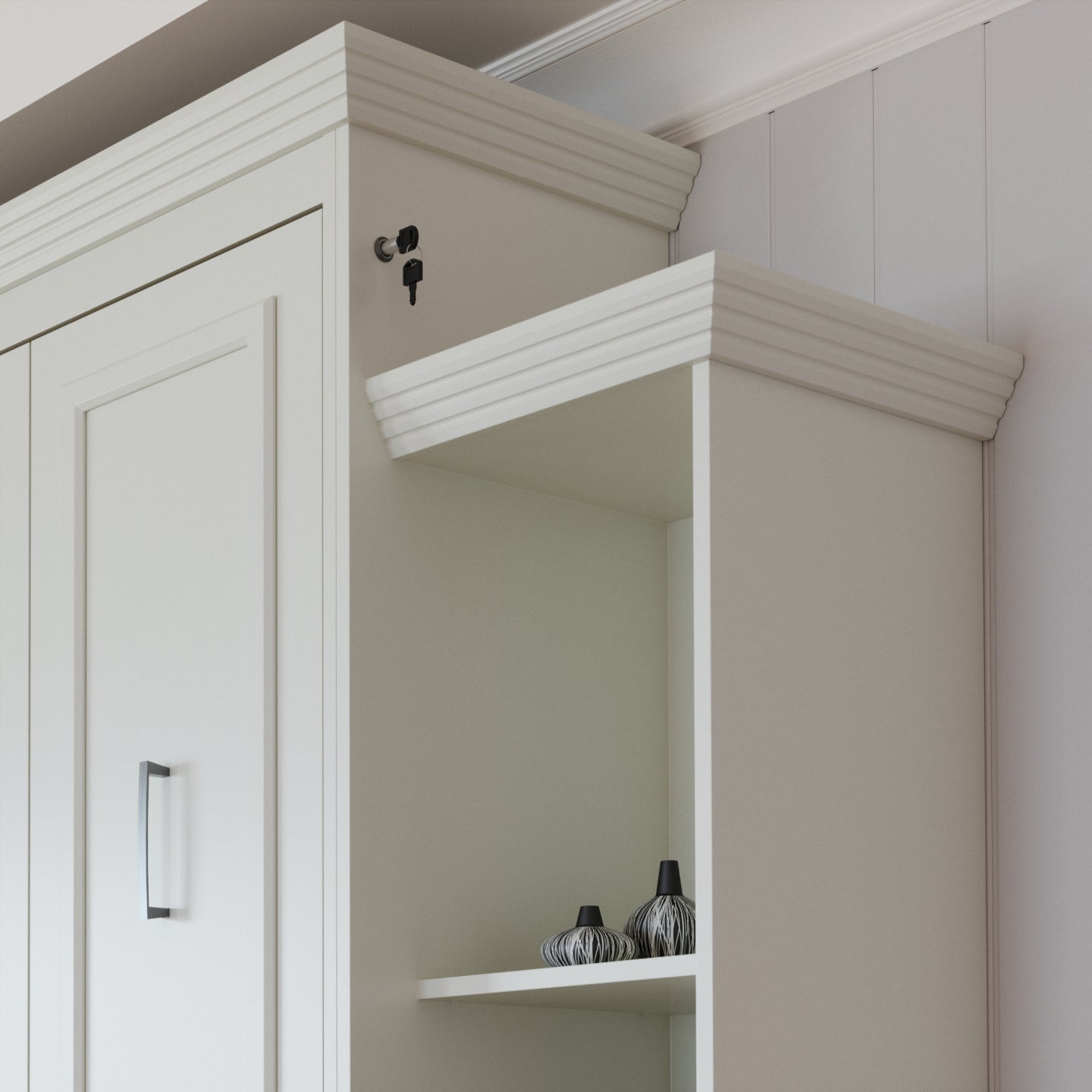 Aegis Queen Murphy Bed with Desk and Integrated Storage - USB Powered
