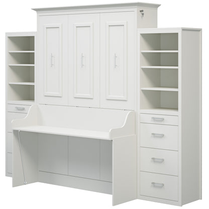 Alegra Full Murphy Bed with Desk and Double Side Towers