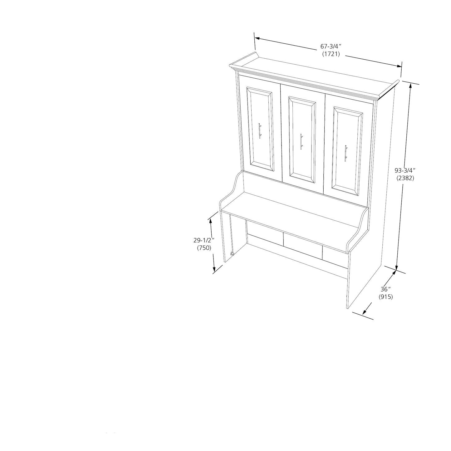 Carsyn Queen Murphy Bed with Desk