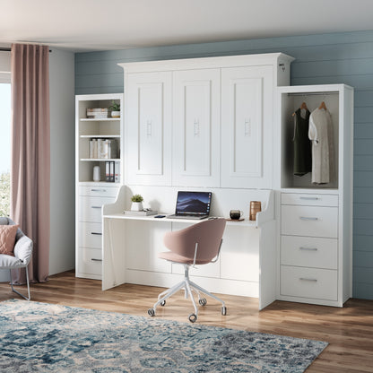 Alegra Full Murphy Bed with Desk and Double Side Towers